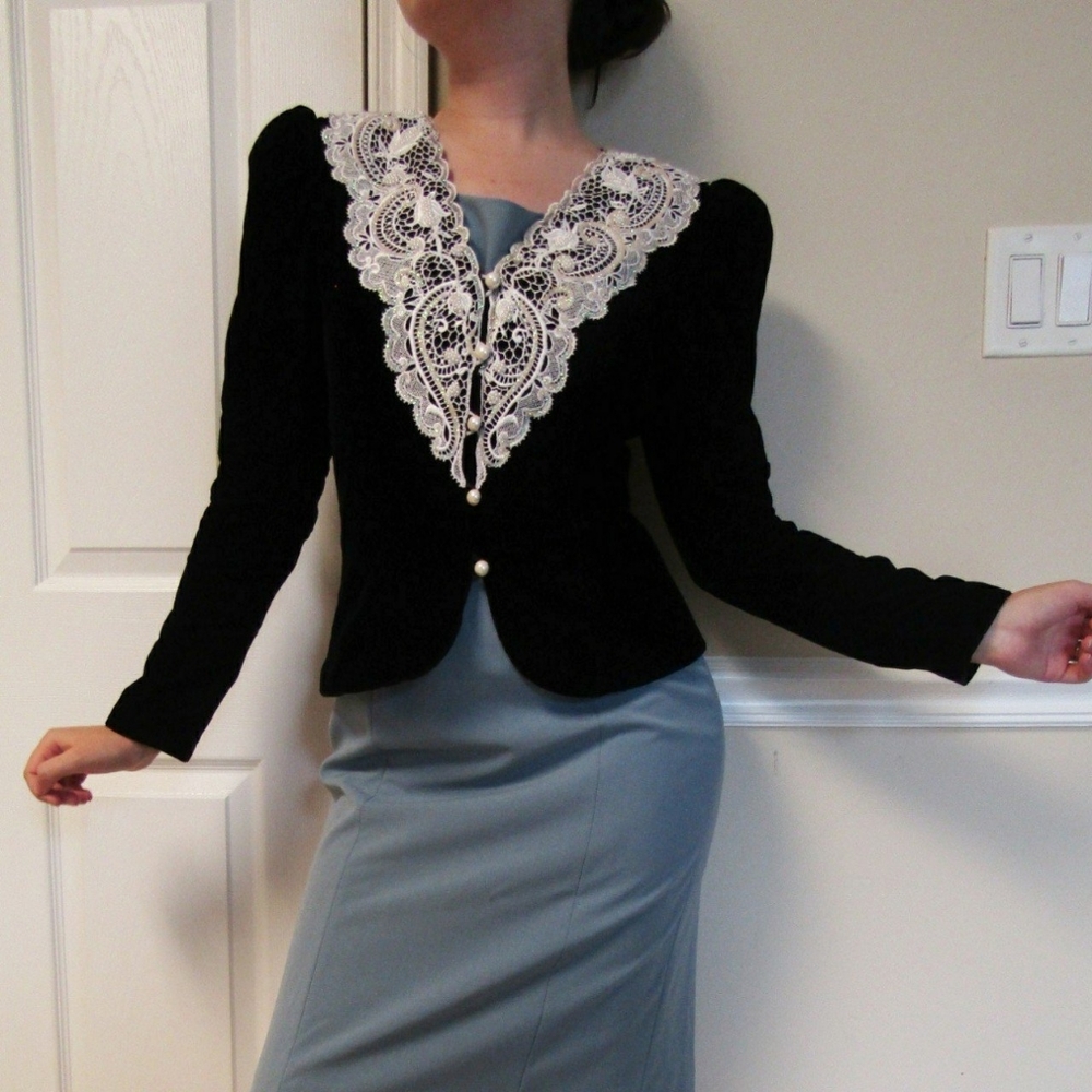 Vintage 80s velvet blazer